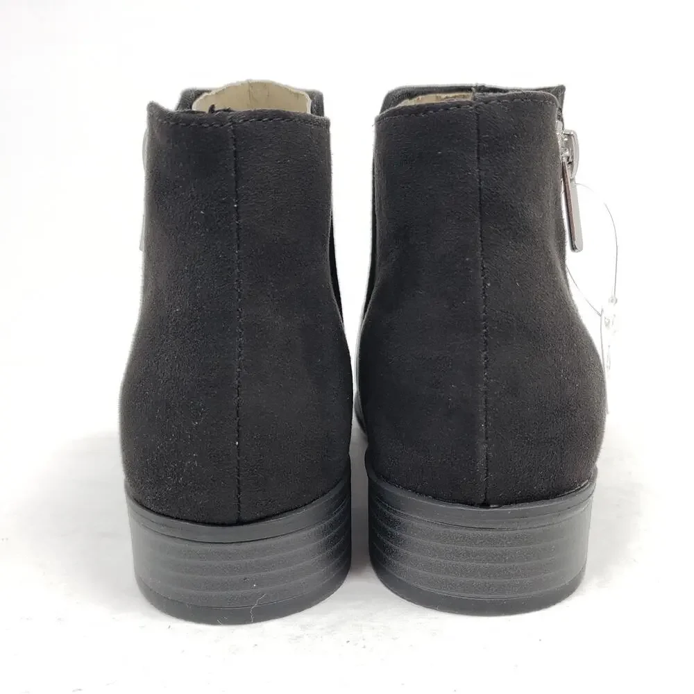 Sonoma Goods For Life Osmona Girls Size 4Y Black Side Zip Ankle Bootie Boots